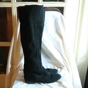 Miz Mooz Black Suede Over/Under the Knee Boot 7.5